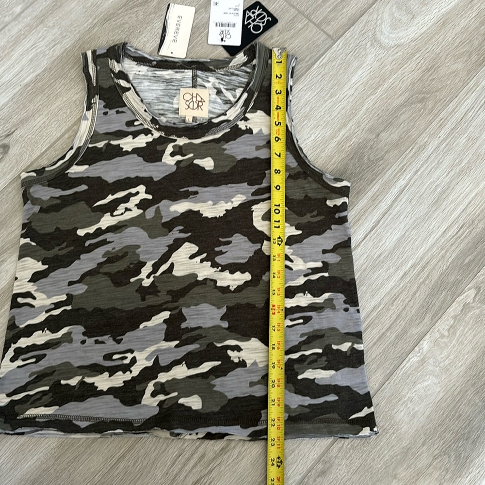 Chaser Shades Of Gray, Green & Cream Camo Tank Top New With Tags Size La… - Picture 10 of 14